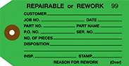Image of Product. Front orientation. Tags. Material Tracking Tags, Repairable or Rework.