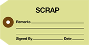 Image of Product. Front orientation. Tags. Material Tracking Tags, Scrap.