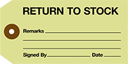 Image of Product. Front orientation. Tags. Material Tracking Tags, Return to Stock.