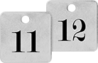 Image of Product. Front orientation. Tags. Made-to-Order Sequentially Numbered Metal Tags, Square.