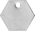 Image of Product. Front orientation. Tags. Metal Engraving and Stamping Tags, Hex, Style E.