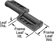Image of Product. Front orientation. Contains Annotated. Hinges. 360° Rotation Hinges, Style 5.