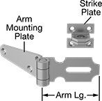 Image of Product. Front orientation. Contains Annotated. Hasps. Padlockable Corner Hasps, Style A.