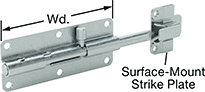 Image of Product. Padlockable Silver Zinc-Plated Steel. Front orientation. Contains Annotated. Slide-Bolt Latches. Self-Aligning Slide-Bolt Latches , Zinc-Plated Steel, Silver, Padlockable.