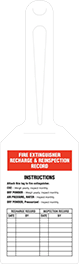 Image of Product. Notched-Loop Tag Holder. Front orientation. Fire Extinguisher Recharge & Reinspection Record. Inspection Record Tags, Package.