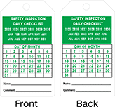 Image of Product. Front orientation. Contains Annotated, MultipleImages. Tags. Inspection Record Tags, Safety Inspection Daily Checklist.