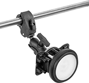 Image of ProductInUse. Clamp Shown with Light (Sold Separately). Front orientation. Portable Work Light Clamps. Explosion-Proof&nbsp;Portable Work Lights.