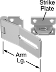 Image of Product. Front orientation. Contains Annotated. Hasps. Padlockable Hasps, Style A.