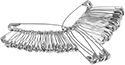 Image of Product. Front orientation. Safety Pins. Safety Pin Assortments.