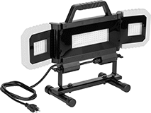 Image of Product. Front orientation. Portable Work Lights. Wet-Location Plug-In Freestanding Portable Floodlights, Style C.