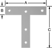 Image of Product. Front orientation. Contains Annotated. Brackets. Flat-Surface Brackets, Style 2.