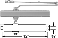 Image of Product. Front orientation. Contains Annotated. Door Closers. High-Traffic Door Closers, Style C.