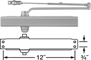 Image of Product. Front orientation. Contains Annotated, MultipleImages. Door Closers. High-Traffic Door Closers with Built-In Stop, Style C.