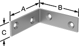 Image of Product. Front orientation. Contains Annotated. Brackets. Corner Brackets, Style 2.