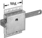 Image of Product. Front orientation. Contains Annotated. Slide-Bolt Latches. Spring-Loaded Padlockable Slide-Bolt Latches , Style B.