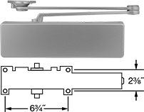Image of Product. Front orientation. Contains Annotated, MultipleImages. Door Closers. High-Traffic Door Closers with Built-In Stop, Style B.