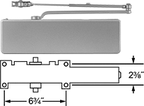 Image of Product. Front orientation. Contains Annotated. Door Closers. High-Traffic Door Closers, Style B.