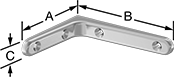 Image of Product. Front orientation. Contains Annotated. Brackets. Corner Brackets, Style 19.