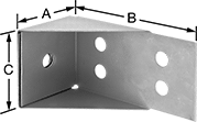 Image of Product. Front orientation. Contains Annotated. Brackets. Corner Brackets, Style 11.