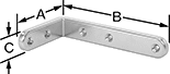 Image of Product. Front orientation. Contains Annotated. Brackets. Corner Brackets, Style 20.