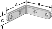 Image of Product. Front orientation. Contains Annotated. Brackets. Corner Brackets, Style 18.