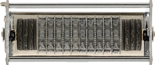 Image of Product. Bottom orientation. Self-Inking Rotating Number Rubber Stamp, with 10 Bands, 3/16" Character Height.