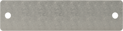 Image of Product. Front orientation. Numbered Plate, with Letters, 304 Stainless Steel, 5/8" High x 2-1/2" Wide.
