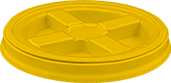 Image of Product. Yellow. Front orientation. Pail Lids. Threaded Pail Lids.