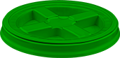 Image of Product. Green. Front orientation. Pail Lids. Threaded Pail Lids.