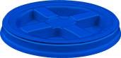Image of Product. Blue. Front orientation. Pail Lids. Threaded Pail Lids.