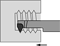 Image of Specification. Front orientation. Contains Annotated. Lathe Tools. Carbide-Tipped Internal Threading Lathe Tools.