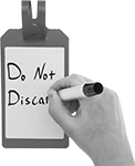 Image of ProductInUse. Front orientation. Tags. Dry-Erase Plastic Write-On Tags.