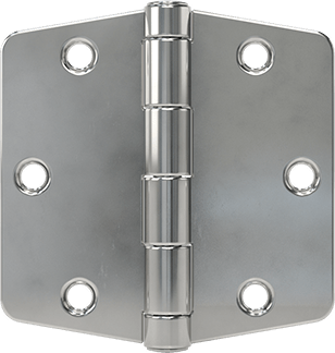 Image of Product. Front orientation. Surface-Mount Hinge with Holes, Polished 304 Stainless Steel, Nonremovable Pin, 3" x 1-1/2" Leaves.