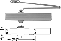 Image of Product. Front orientation. Contains Annotated. Door Closers. High-Traffic Door Closers, Style F.