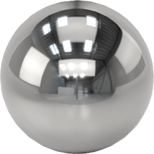 Image of Product. Front orientation. Hardened Ultra-Wear-Resistant 440C Stainless Steel Ball, Grade 25, 18 mm Diameter.