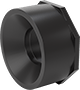 Image of Product. Front orientation. Pipe and Fittings. Drain, Waste, and Vent ABS Pipe Fittings for Chemicals, Bushing Straight Reducing Adapters, Cement Socket Male × Cement Socket Female, Hex Body.