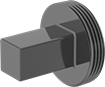 Image of Product. Front orientation. Pipe and Fittings. Drain, Waste, and Vent ABS Pipe Fittings for Chemicals, External-Square-Drive Plugs, Threaded Fitting Connection, Male.