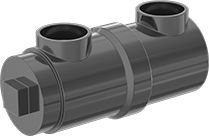 Image of Product. Front orientation. Pipe Traps. Drain, Waste, and Vent ABS Pipe Fittings for Chemicals, 180° Bend.