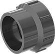 Image of Product. Front orientation. Pipe and Fittings. Drain, Waste, and Vent ABS Pipe Fittings for Chemicals, Straight Adapters, Cement-Socket Fitting Connection, Female, Male, Threaded Fitting Connection.