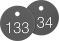 Image of Product. Front orientation. Tags. Sequentially Numbered Plastic Tags, Round.