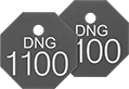 Image of Product. Front orientation. Tags. Made-to-Order Identically Numbered Plastic Tags with Message, Octagon.