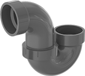 Image of Product. Front orientation. Pipe Traps. Flame-Retardant Drain, Waste, and Vent CPVC Pipe Fittings for Chemicals.