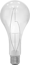 Image of Product. Front orientation. Light Bulbs. High-Temperature Screw-In-Base Light Bulbs, Pear Bulb.