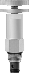 Image of Product. Front orientation. Screw-In Hydraulic Pressure-Relief Valve, 7/8"-14 Thread, 300-2000 PSI Set Pressure.