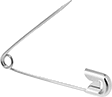 Image of Product. Front orientation. Safety Pins. Packaged with Pin Open.