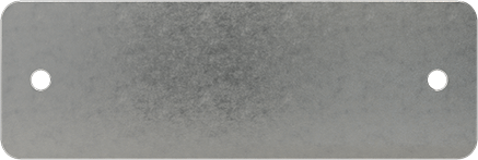 Image of Product. Front orientation. Engraving and Stamping Message Plate, with Mounting Holes, 316 Stainless Steel, 1" High x 3" Wide.