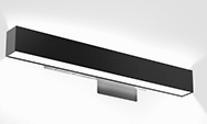 Image of ProductInUse. Style C (Black). Front orientation. Black Housing. Wall Lights.