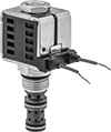 Image of Product. Front orientation. Directional Control Valves. Screw-In Hydraulic Directional-Control Valves, 3 Way, 2 Flow Positions.