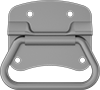 Unthreaded Through-Hole-Mount Folding Pull Handles with Mounting Plate