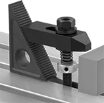 Image of ProductInUse. Front orientation. T-Slot Clamp Supports.
